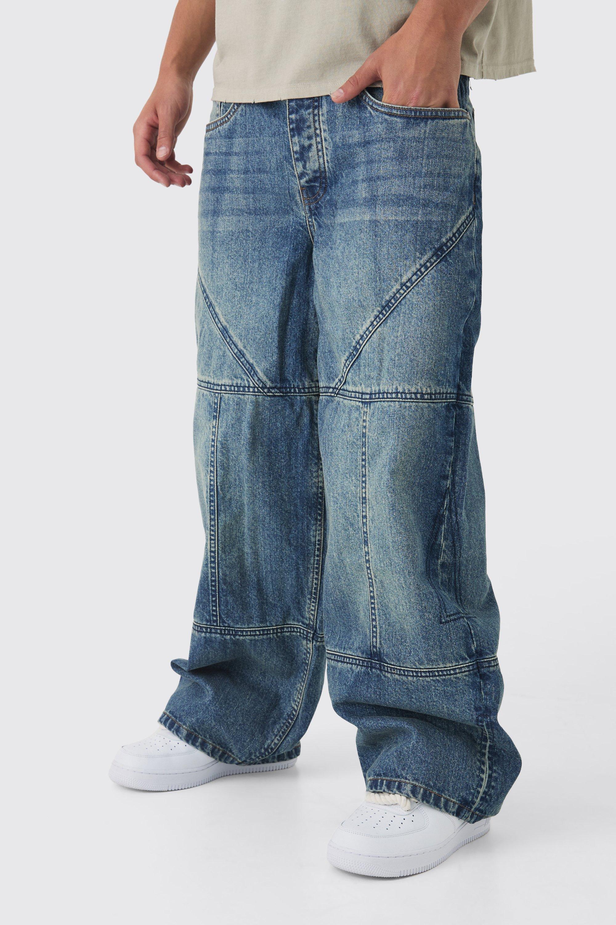 Men's Contrast Stitch Jeans | boohooMAN USA Men's Contrast Stitch Jeans | boohooMAN USA